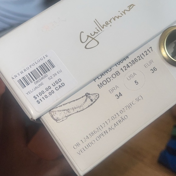 NIB Anthropologie Guilhermina Veludo Velvet Ballet Flats Ginger Ballet Flats - Picture 12 of 13